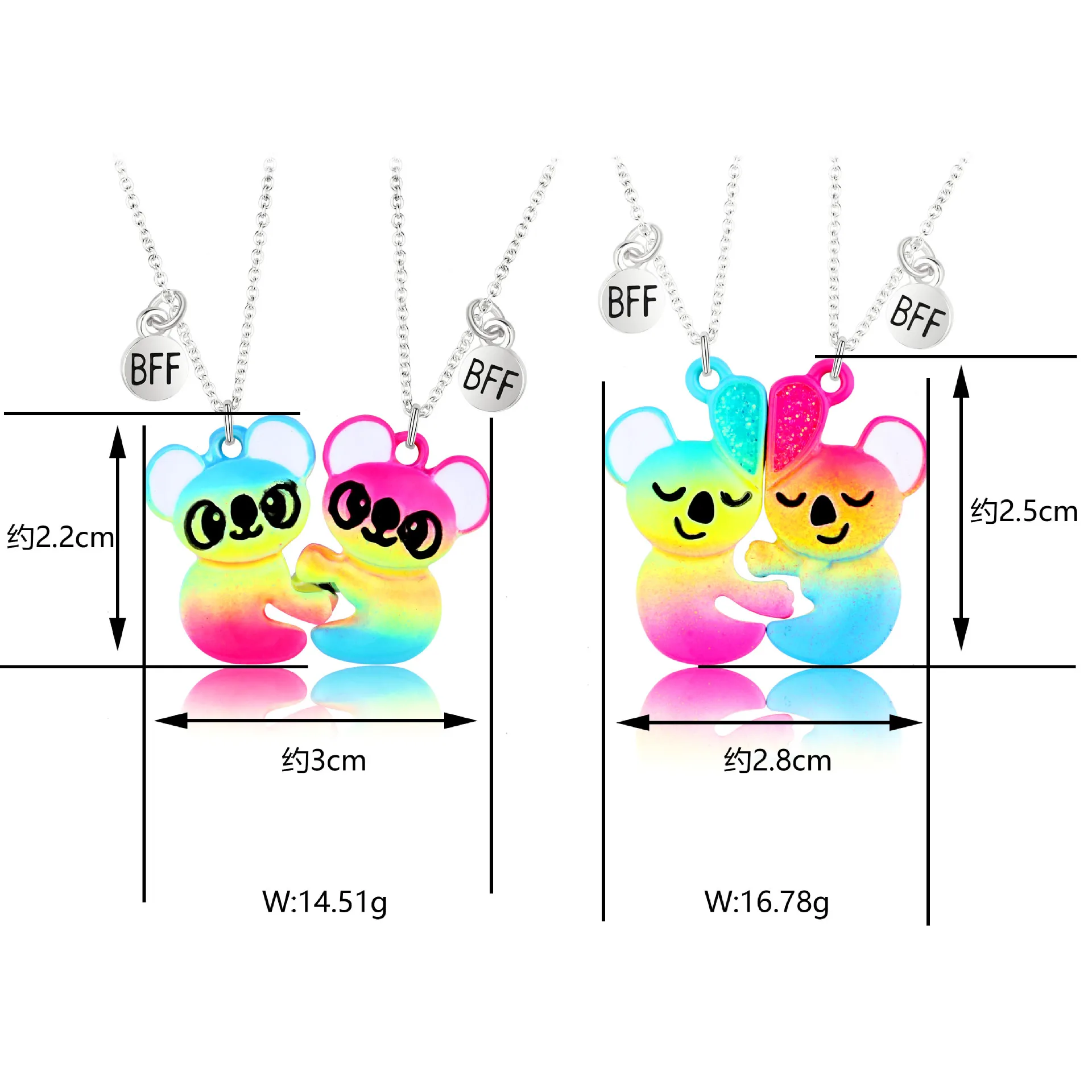 Cosysparks BFF Ketting voor 3 meisjes, 3 stuks vriendschapskettingen magnetisch hart, vriendschapsketting, bij elkaar passende kettingen voor beste vriendinnen, sieraden, cadeau (roze blauw paars Cosysparks BFF Ketting voor 3 meisjes, 3 stuks vriendschapskettingen magnetisch hart, vriendschapsketting, bij elkaar passende kettingen voor beste vriendinnen, sieraden, cadeau (roze blauw paars