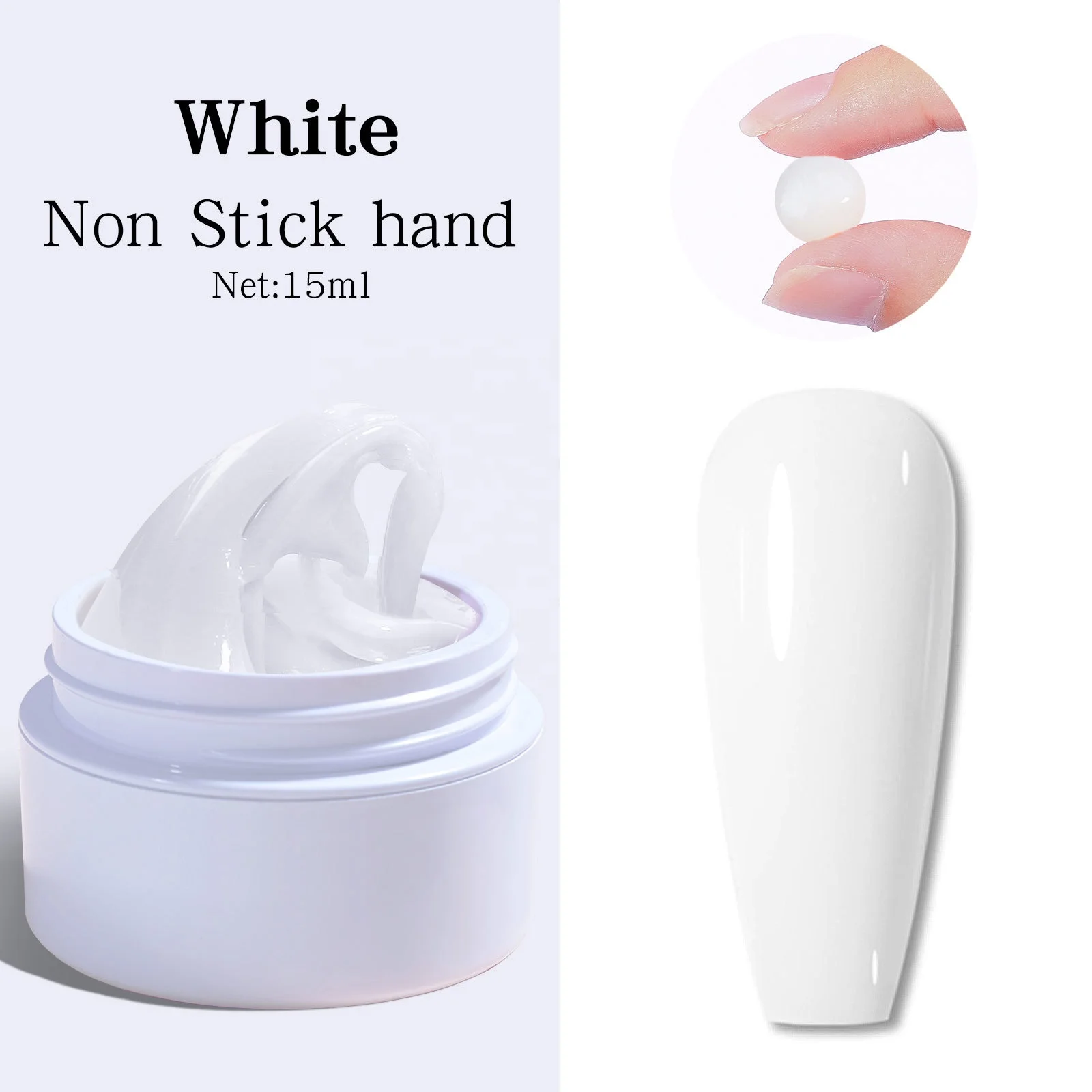 15ML Non Stick Hand Solid Extension Nail Gel Clear Nude Pink Extension Gel Rhinestone Private Label Glue Gel Easy to Operate