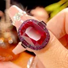Bague en corindon rouge - Taille ajustable