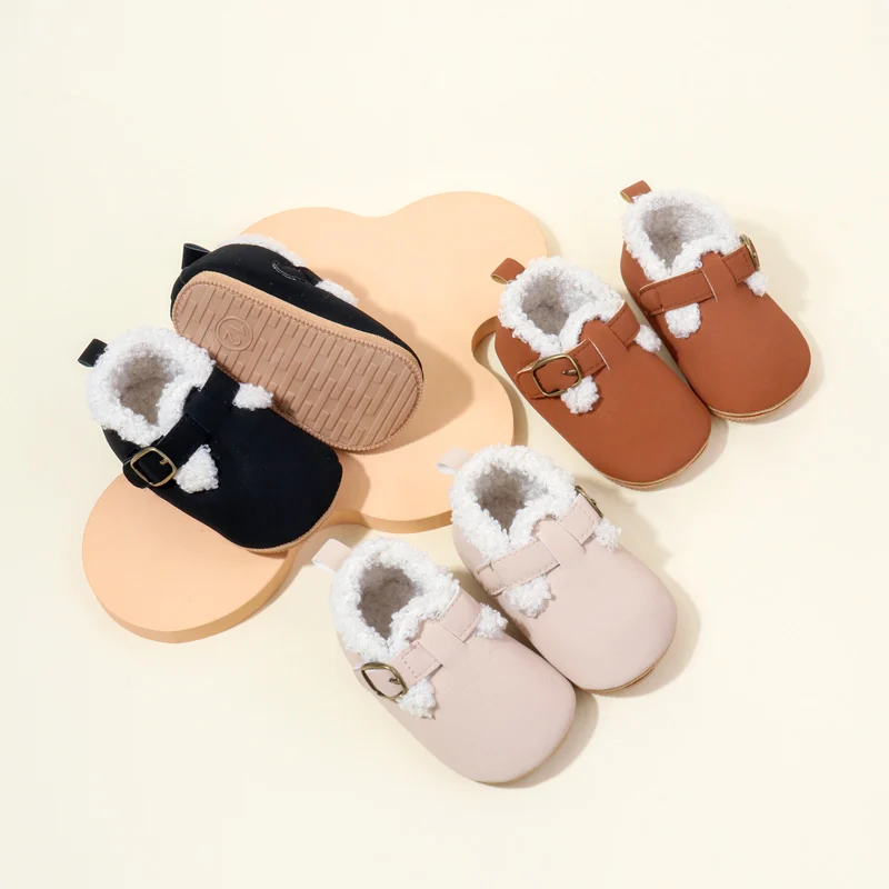 High Quality Unisex Winter Warm TPR Outsole Sneakers for Baby Toddlers Anti-Slippery Features EVA Insole Material for Boys Girls