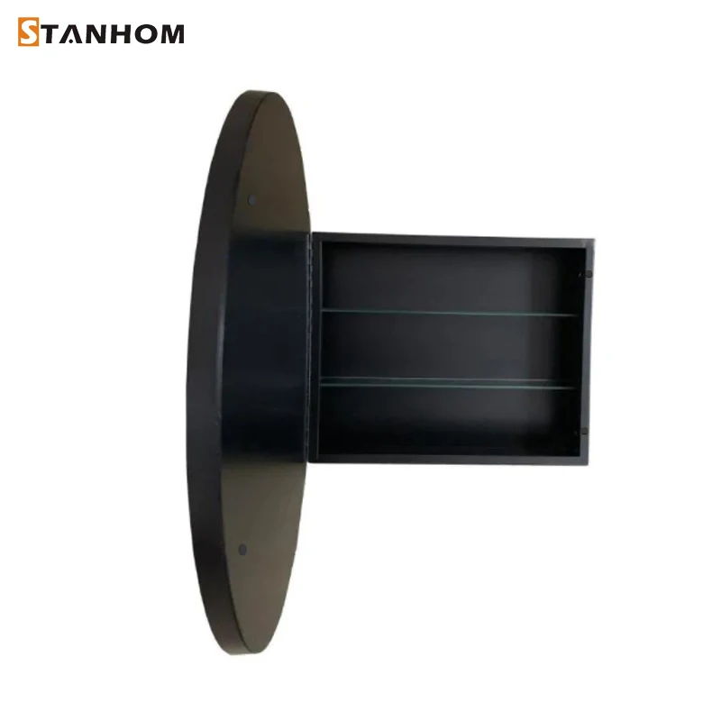 STANHOM Wall Mounted Arched Smart Aluminium Lighted Mirror Cabinet for Bathroom Toilet Bedroom