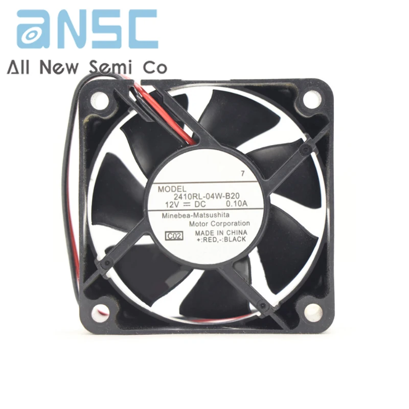 Original Axial flow fan 2410RL-04W-B20-C02 12V 0.1A 60X60X25MM Industrial DC cooling fan