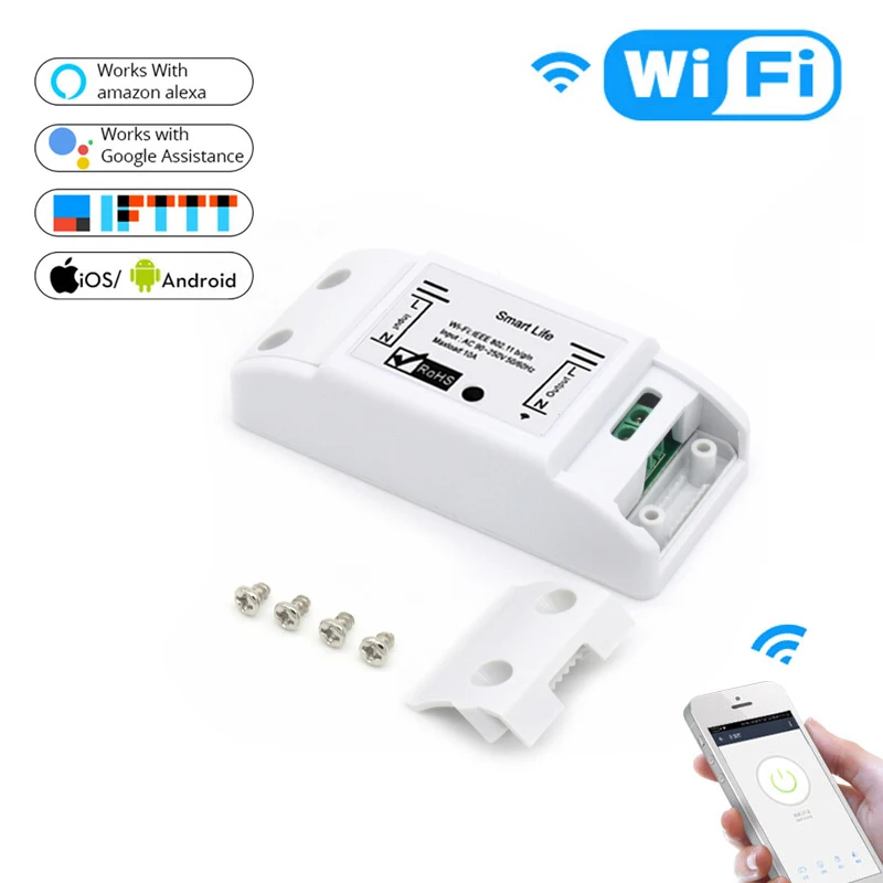 OEM WiFi Smart Switch Tuya APP AC Module Work with Google Home Alexa 10A  16A - China Tuya Smart, Interruptor Switch