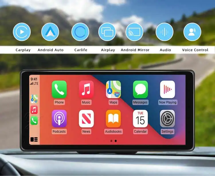 상업용 차량 레코더 범용 자동차 라디오 블루투스 QWSX에 대한 무선 Carplay 및 안드로이드 자동 10.36 휴대용 ...