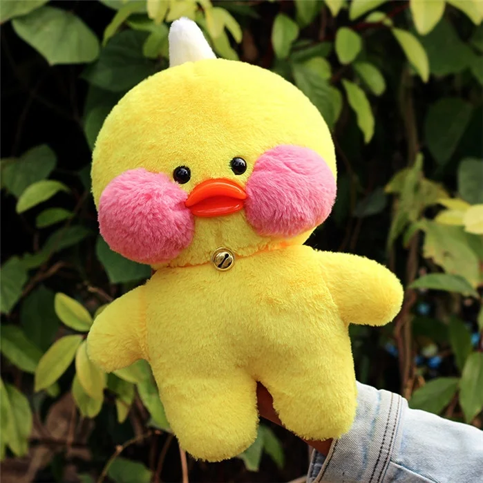 25cm/30cm cartoon ducks Korean Netred Wearing Hyaluronic Acid Little Yellow Duck Doll stuffed plush toy Lalafanfan Duck