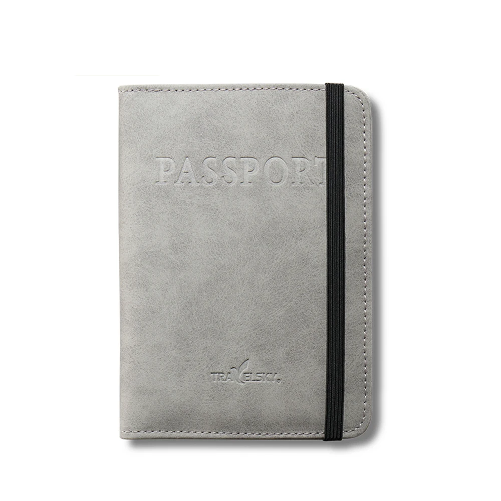 Slim RFID Blocking PU Leather Passport Holder Travel Bifold Wallet ...
