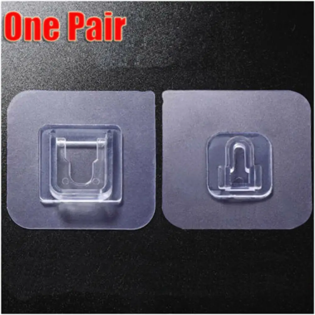 1 Pair Double-Sided Adhesive Wall Hooks Hanger Strong Transparent Suction  Cup Sucker Wall Storage Holder For Kitchen Bathroom - Buy 1 Pair Double-Sided  Adhesive Wall Hooks Hanger Strong Transparent Suction Cup Sucker