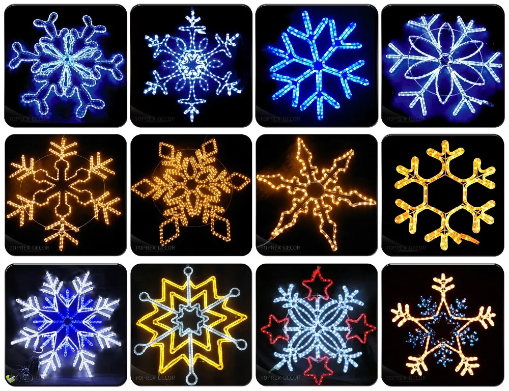 Custom 2D LED Snowflake Motif Light for Indoor and Outdoor Wall and ...