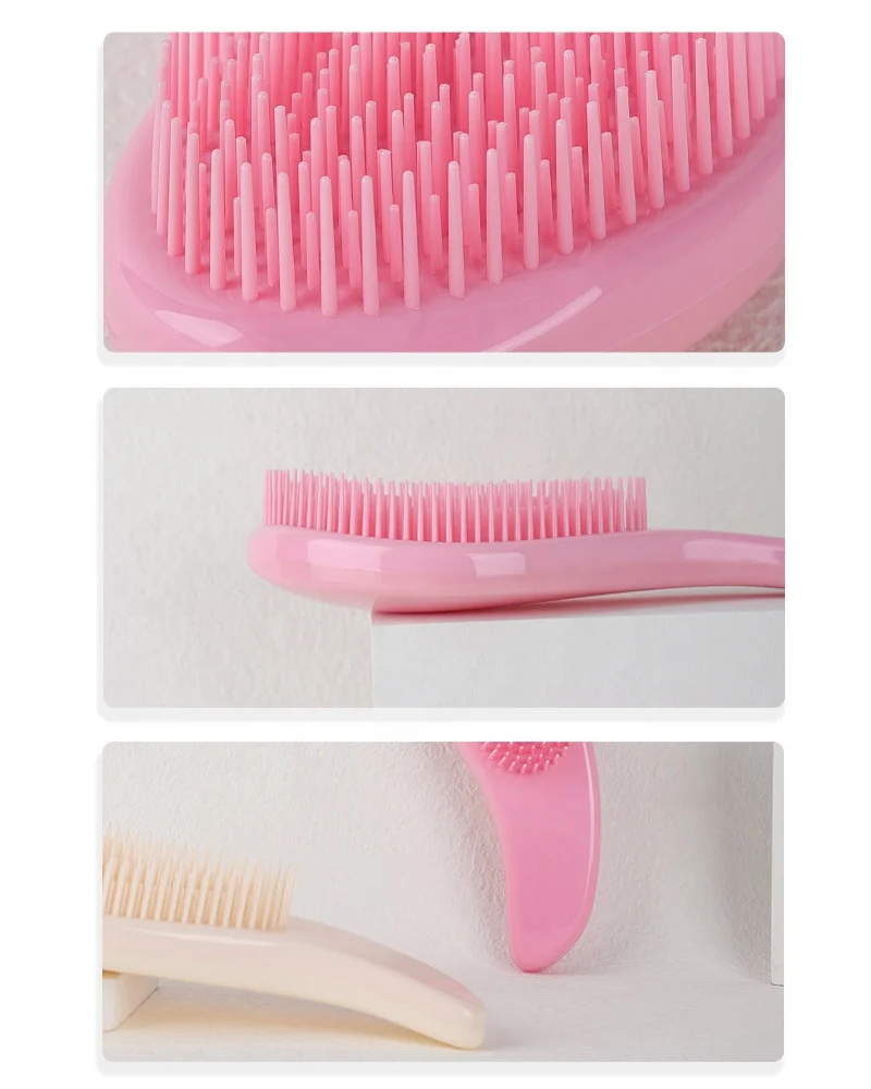 Large Hairbrush Detangler Moon Shaped Curly Thru Detangling Brush For