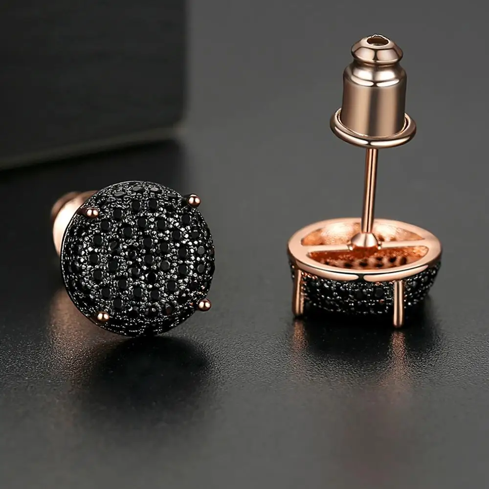 JINSE Boy Simple Fun Zarconia Charm Cute Trendy Statement Round Woman Male Stud Jewelry Turkish Earring
