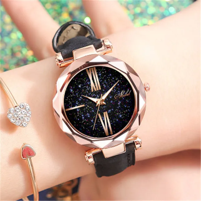 2020 The New Design Matte Women's Watches Starry Sky Roman Scale Pu Belt Watch  Wholesale - Buy Good Selling Women /man/ Student/love Couple/ Female/ Lady  /fancy Beautiful Watches Quartz Watches,2020 New Design