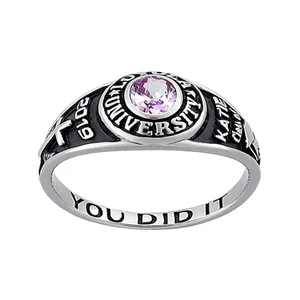 Unique Design Engraved logo Finger Ring Jewelry Custom High School College University Class Graduation Rings