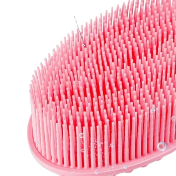 Silicone Shampoo Soft Bristle Hair Brush Body Wash Scrubber Brush Soft Silicone Bath Body Brush For Baby