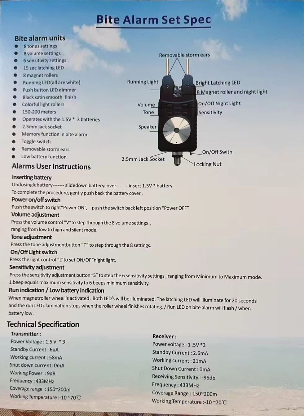 Carp Fishing Wireless Bite Alarm