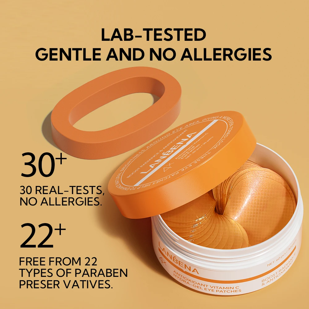 LANBENA Wholesale Vitamin C Moisturizing Whitening Remove Dark Circles Hydrogel Eye Patches details