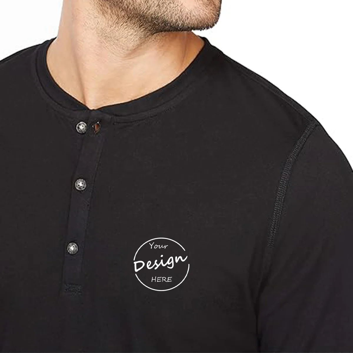 JL1107A Men’s Henley Shirts Causal Heavyweight Comfortable Shirt Long Sleeve Button up T-shirt Tops for Men