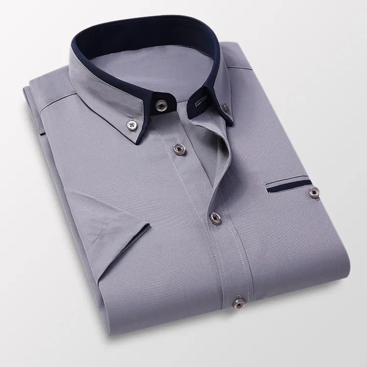 slim fit dress slacks Comfort Stretch Non-Iron Check Dress Shirt - Cobalt