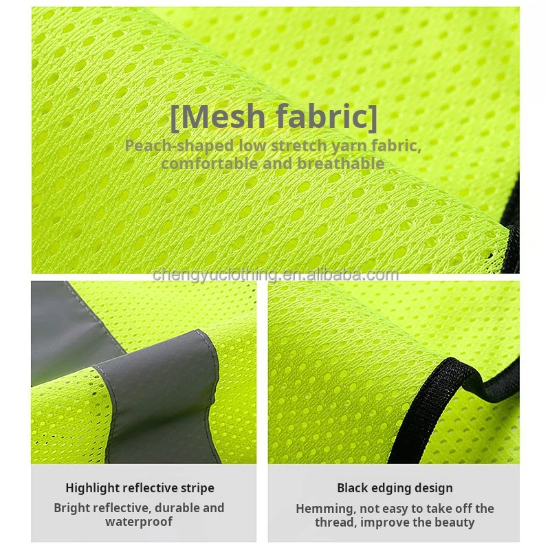 Hi Vis Custom Breathable Multi-pocket Safty Jackets Safety Vest with Reflective Strip for Constructi
