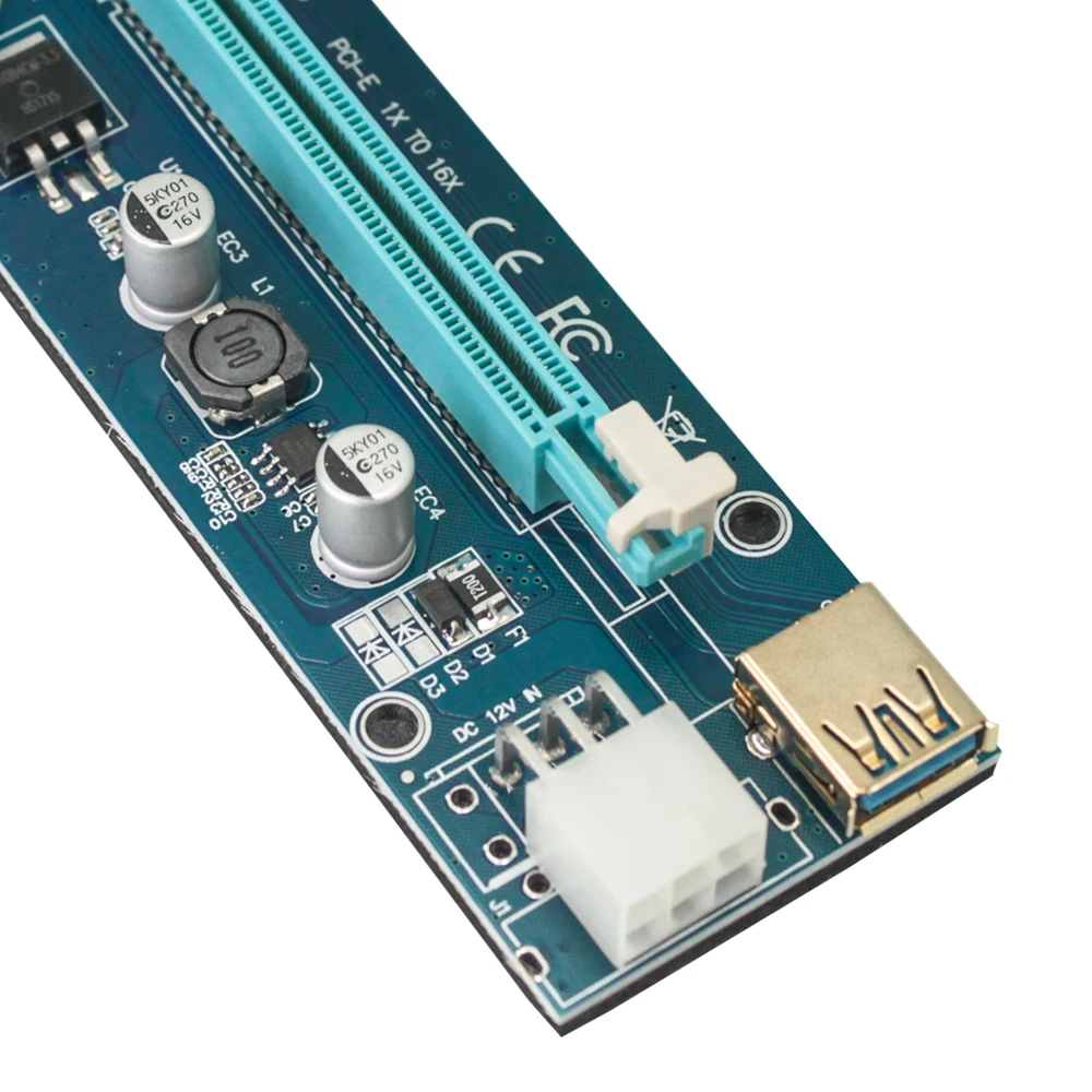 Hot Sell 009s  riser  Converter Chip 4  capacitors PCIE Riser Card For SATA Computer Accessories And Spare Parts