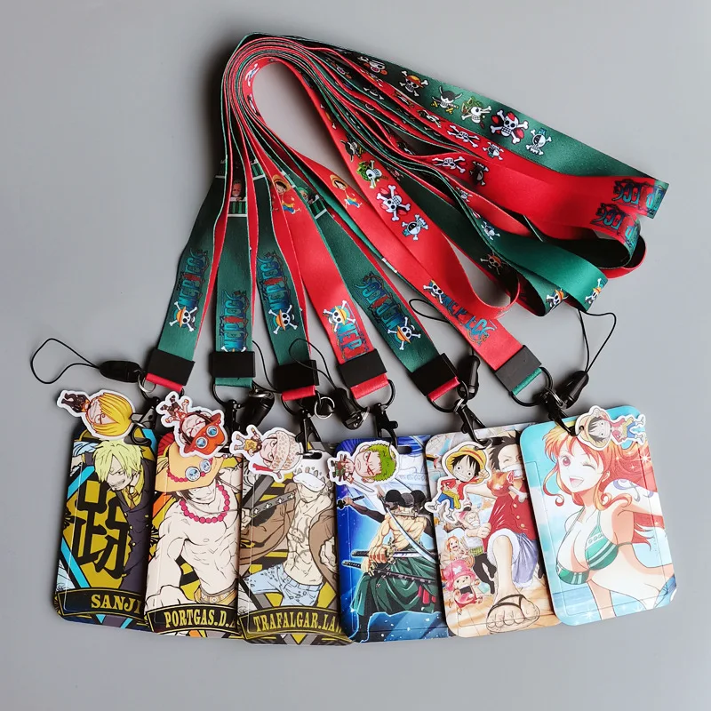 Hot sale one piece lanyards custom print long polyester anime lanyard with id card badge holder manufacture