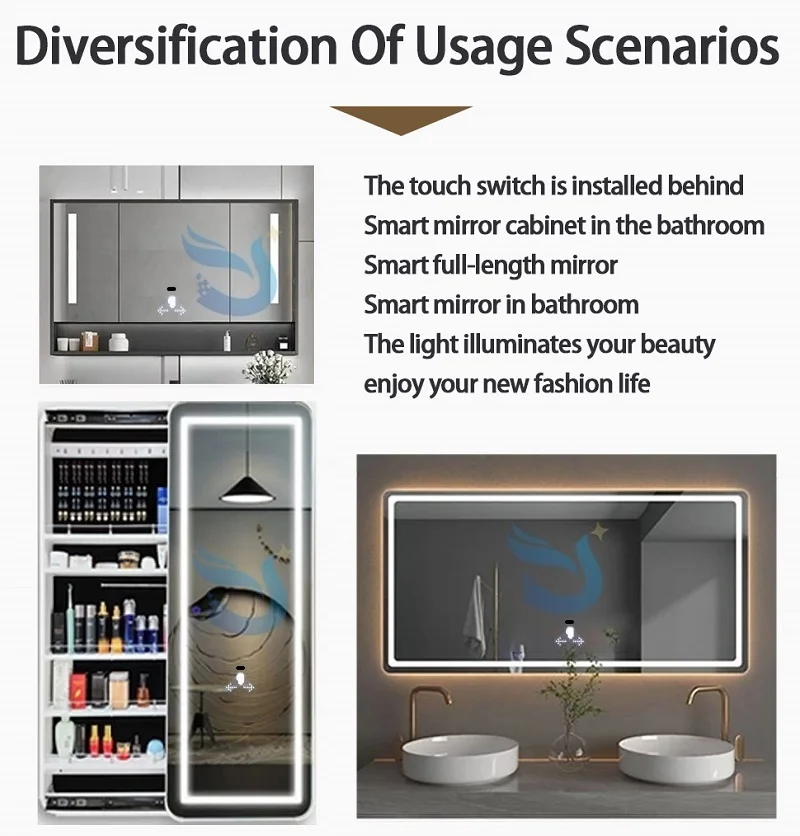 Dc12V 5A 60W Smart Led Dimmer Led Mirror Manual Scanning Touch Sensor Switch With Antifog details