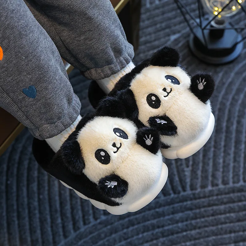 Cute Plush Panda Toy Slippers Cozy Winter Comfort