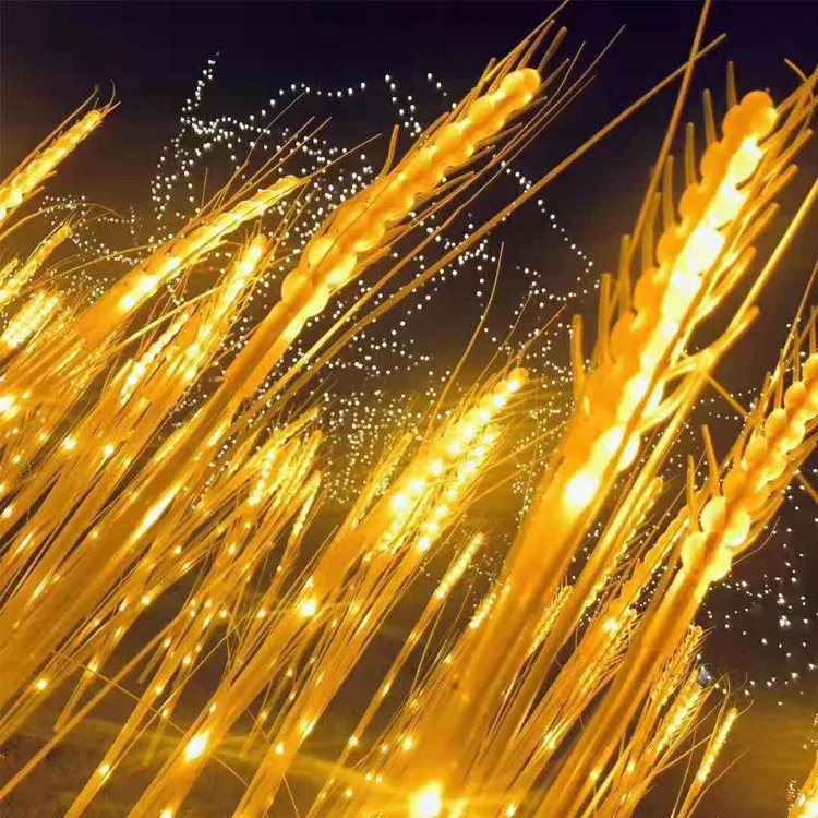 Low Power Waterproof Wheat Ears Led Wheat Light Lamp Stand  Natural Simulation Wheat Lamp for Garden Plaza and Street Decor