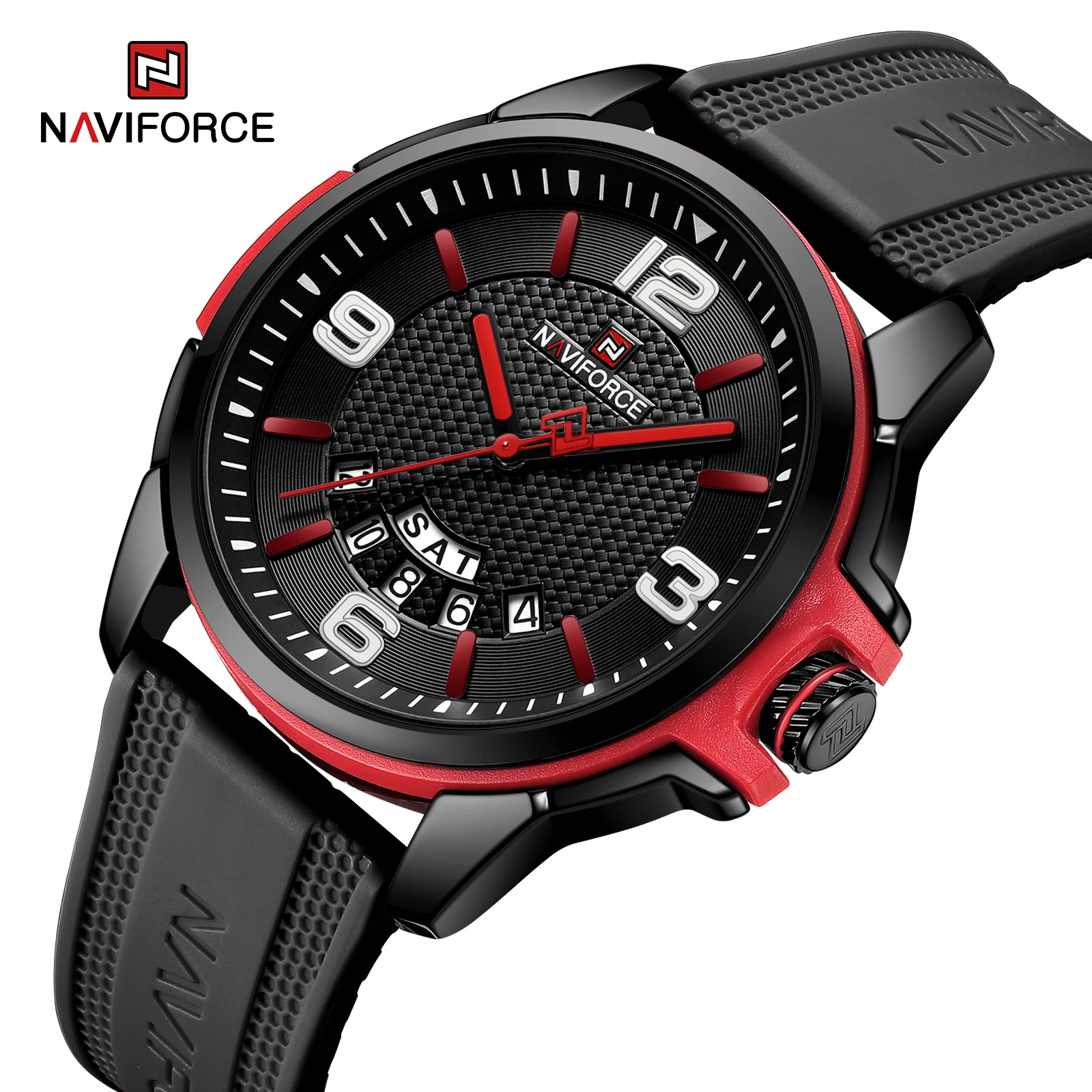 Naviforce NF9215T New Style Made in Prc Gents Clock  Stainless Steel Strap Luminous Calender Simple Casual Watch Set