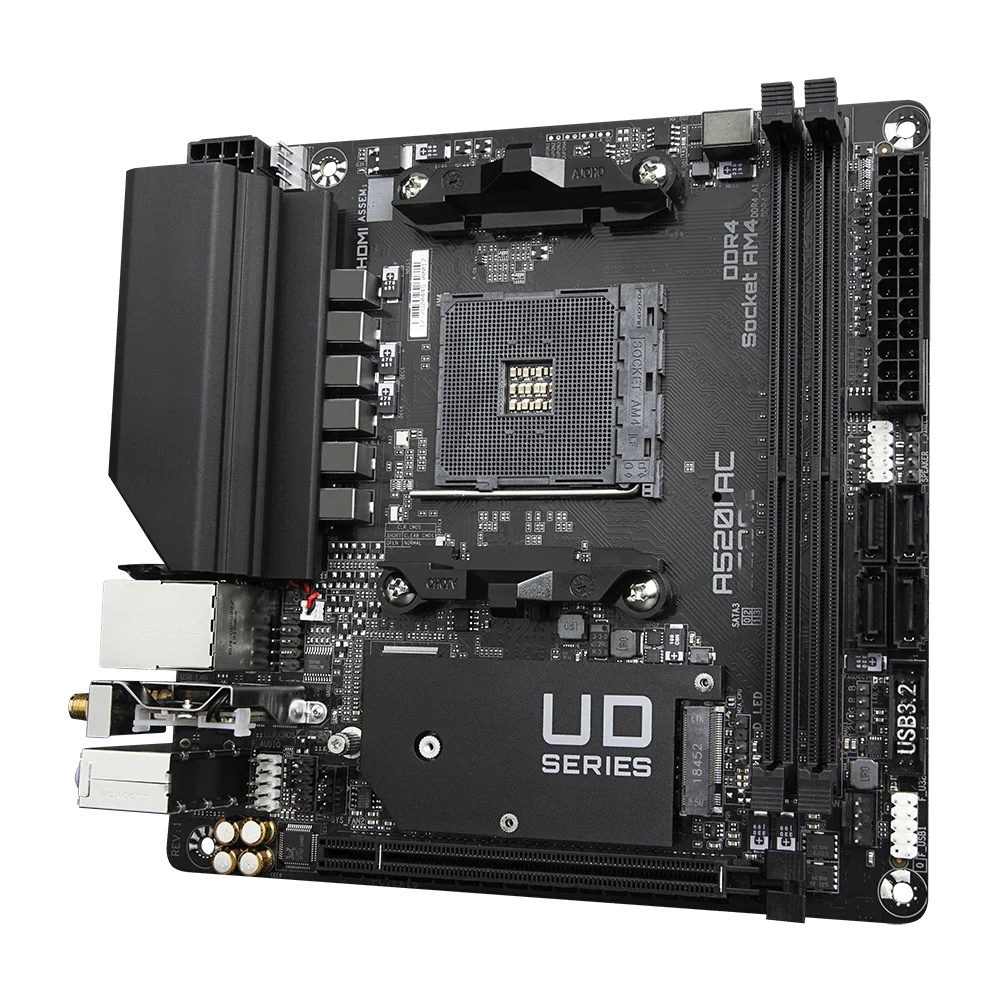 Gigabyte A520I AC Mini ITX PC Motherboard - 64 GB DDR4