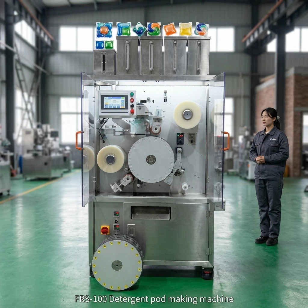 Low Cost Electric Automatic PVA Water Soluble Film Packing Machine PLC Pump Sealing Wrapping High-Speed Liquid Powder Laundry