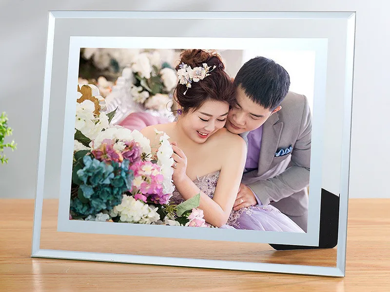 TOMYEUS Photo Frame Rose Gold Color Wavy Resin Landscape or Portrait Photo  Frame with Triangle Hook & HD Glass Pictures (Size : 8x8)