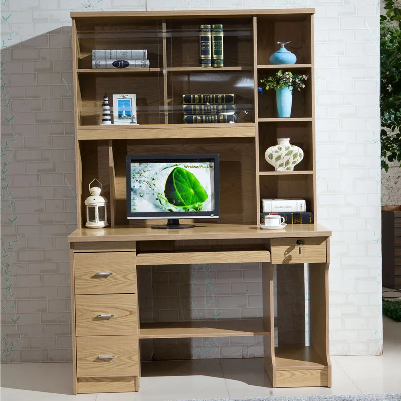 Home Office Laminated Computer Table with Bookshelf