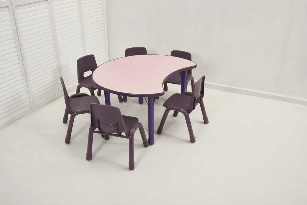 Firerated Crescent Table Kindergarten Furniture Cheap Daycare