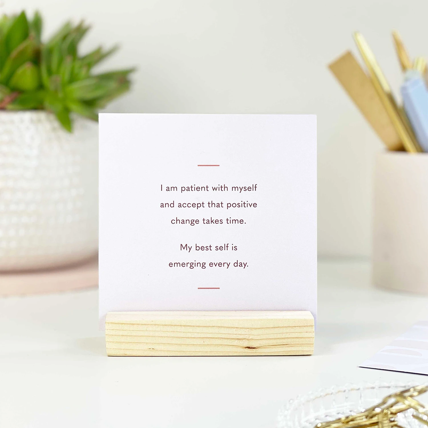 Custom Positive Affirmation Cards for Men Mindfulness Cards With Stand_ Positivity Gift  Success Quote Cards