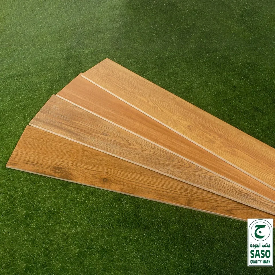 Foshan Anti slip Kajaria Rustic Ceramic Wood Finish Tiles