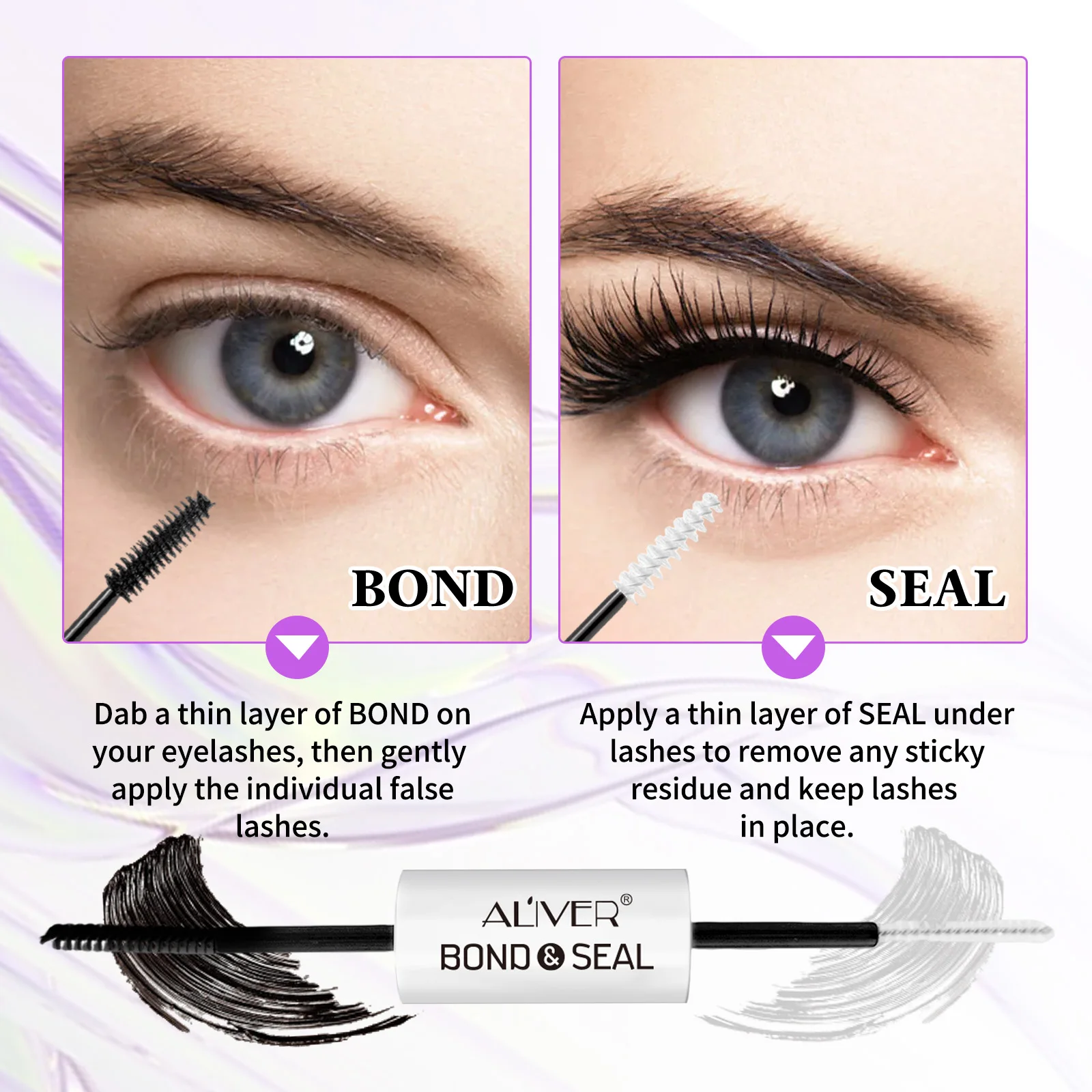 Custom Long Lasting Waterproof 2in1 Bond And Seal Lash Glue Adhesive