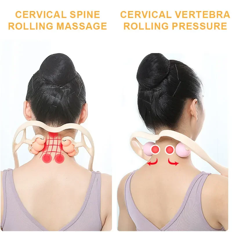 Relax Neck Handheld Cervical Spine Handheld Massager 6 Balls Neck
