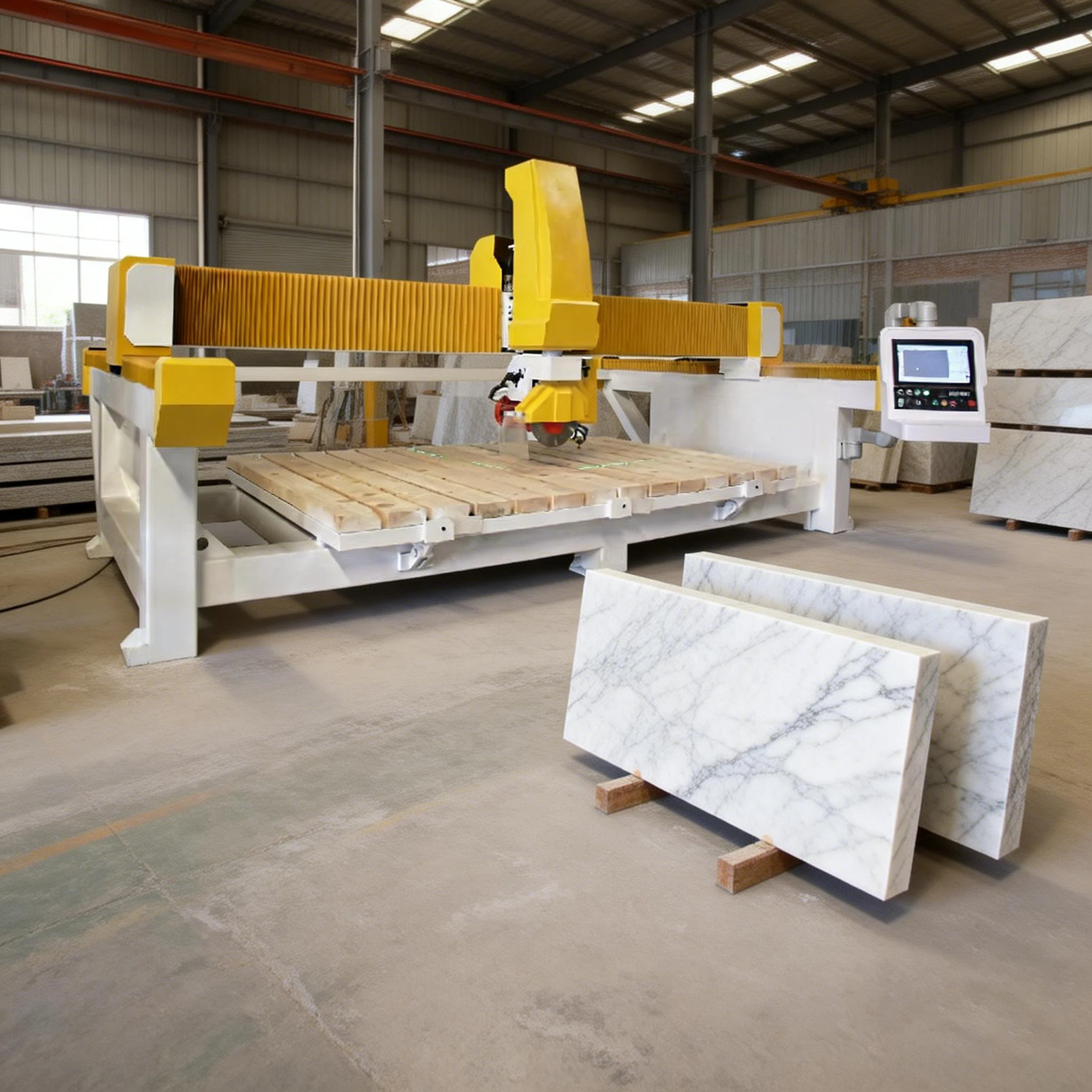 5 Axis 4+1 Axis CNC Bridge Saw Machine Cutting Granite Marble Quartz ...
