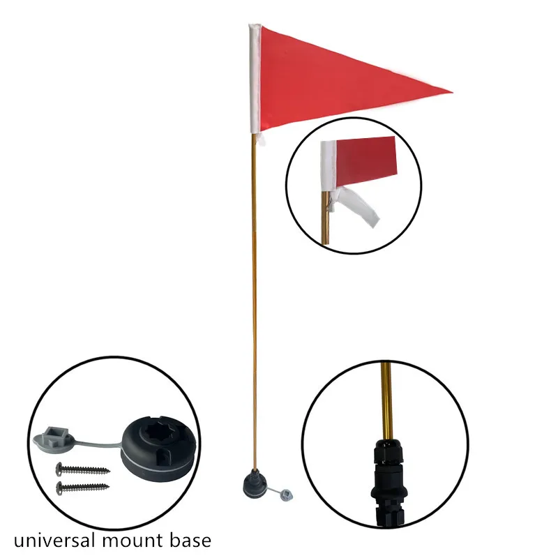 3 Section Folding Aluminum Pole Kayak Flags Universal Kayak Canoe