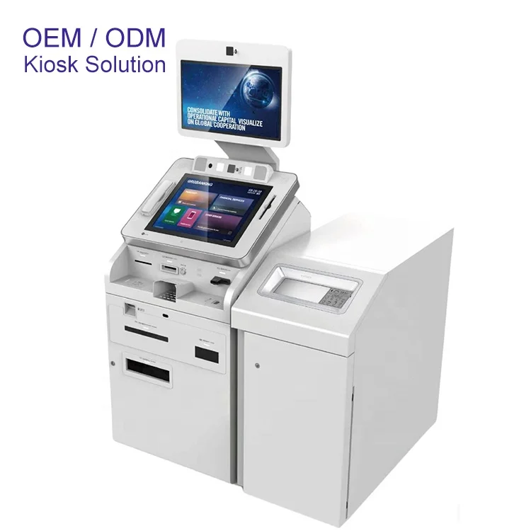 21.5 Inch Mutil Function  Dual Touch Screen Embossing Bank Card Printer  Kiosk Payment  Terminal Encryption Pin Pad