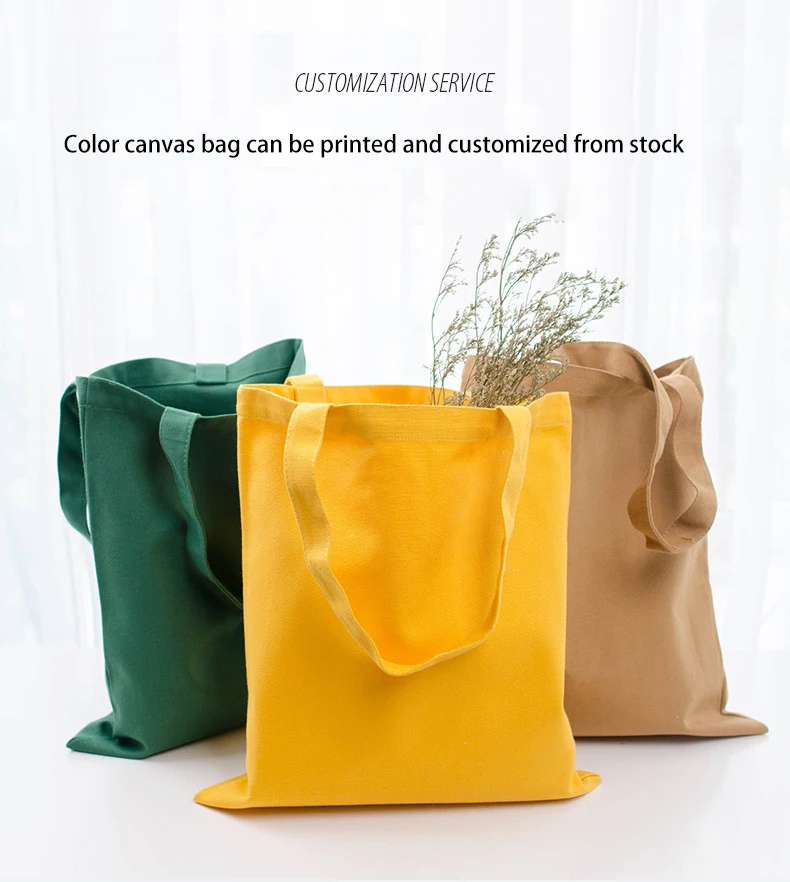 Cotton Canvas Embroidery Tote Bag Cotton Canvas Tote With Zipper Plain