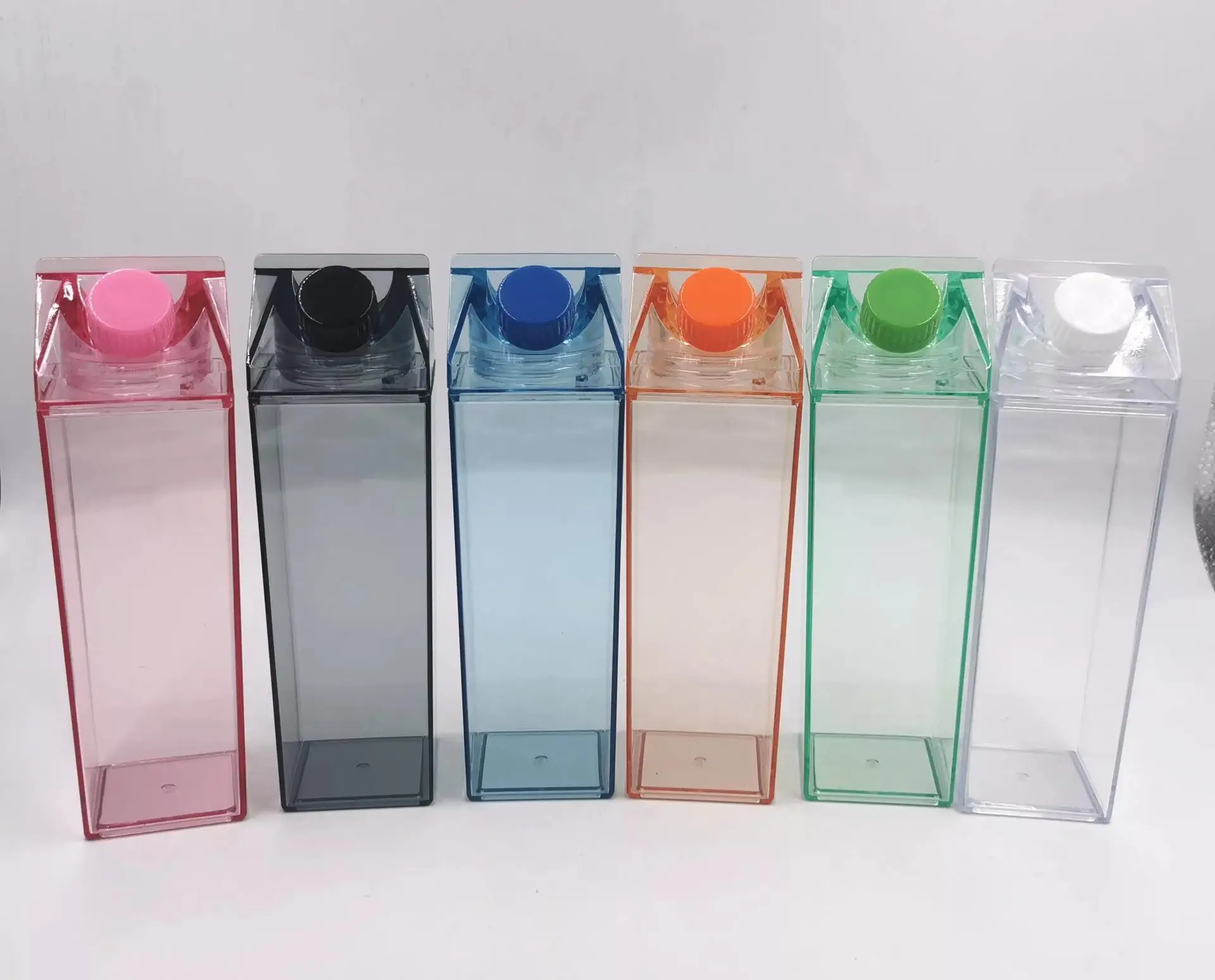 Transparent and simple 1L milk cup Transparent PS plastic square water cup cross-border creative milk bottle 1000ml supplier