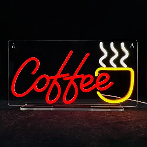 Geschäfts-Tischstehendes LED-Rotes Kaffeetassen-Neon-Schild-Bar-Laden-Empfangsdeko-Wand-Leuchte Mannhöhle Geschenk