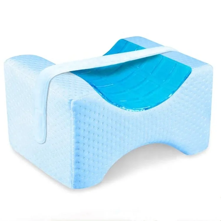蓝色凝胶垫膝盖枕头colling记忆泡沫枕头