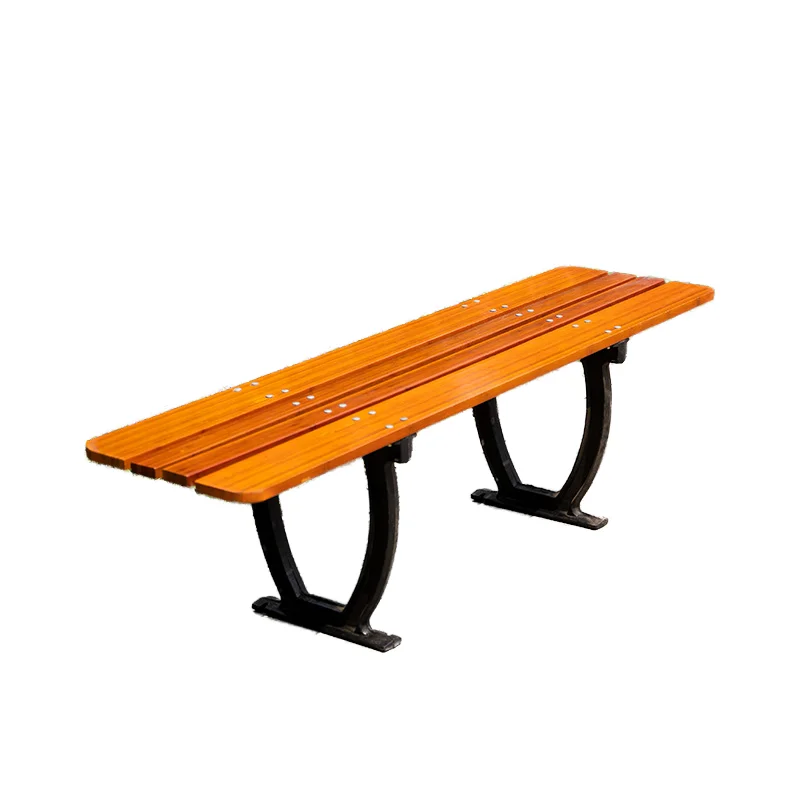 Solid wood and bamboo wooden bench for outdoor garden and park, bench without backrest