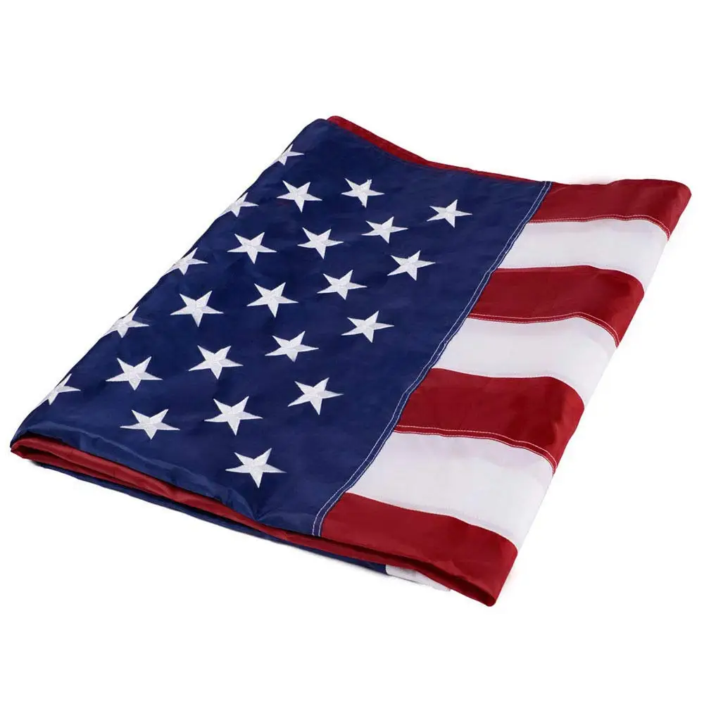 American Flag US Flag Brass Flag with Grommet Embroidered UV Fade resist 5x8 Ft 