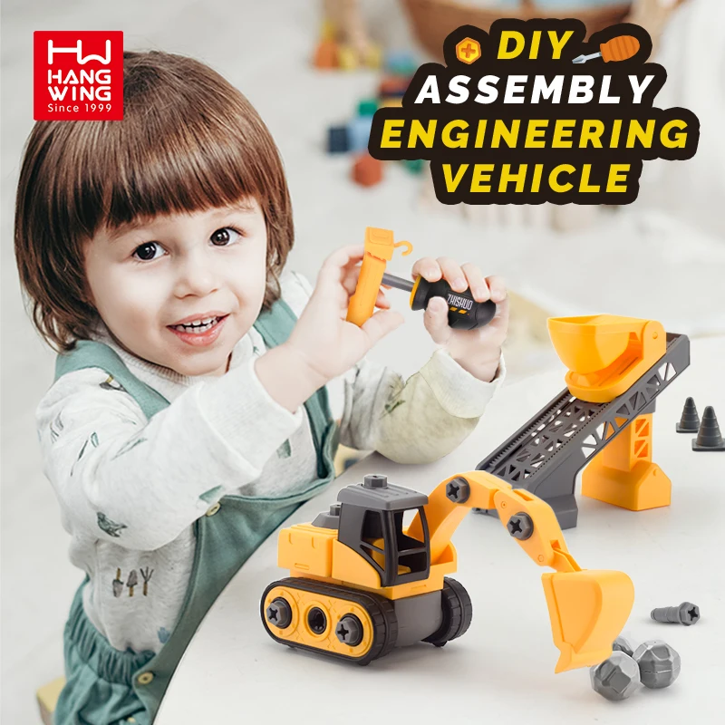 Литые маленькие машины, инженерные игрушки для автомобилей, сделай сам, сборка, игрушечный автомобиль