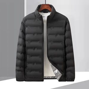 2026 Men's Minimalist Stand Collar Graphene Polyester Jacket - Warm Cold-Proof for Daily Commute & Office Winter Wear