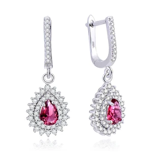 9925 Sterling Silver Platinum Jewelry Earrings Natural Stone Luxury Earrings