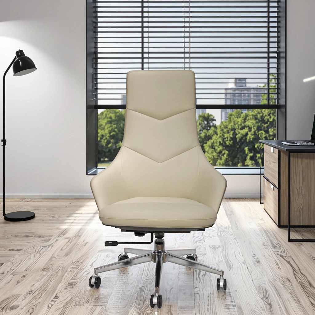 Economy Class Basic Leather Modern Ergonomic Adjustable Height Office Chair 3